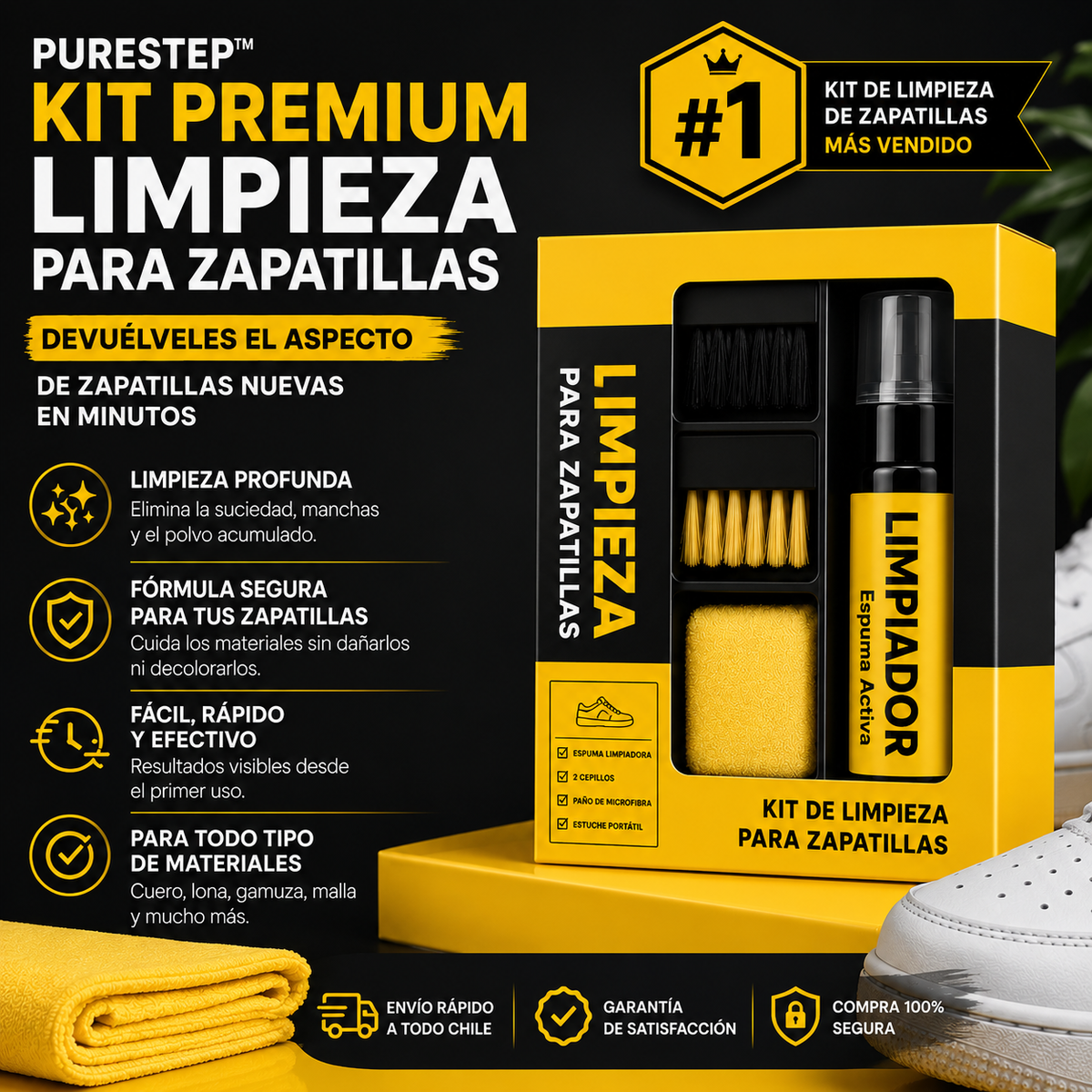 PureStep™ Kit premium limpieza de zapatillas