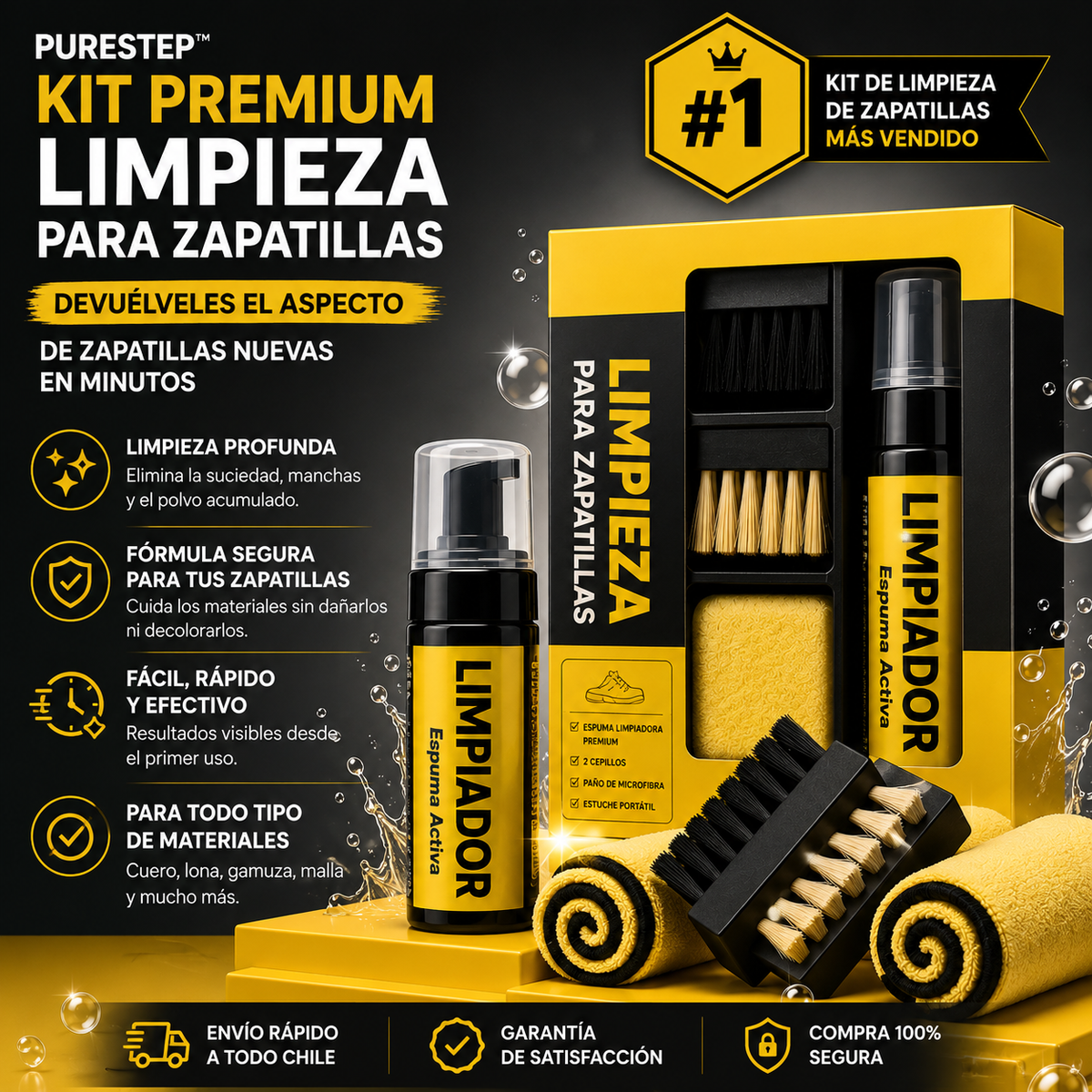 PureStep™ Kit premium limpieza de zapatillas